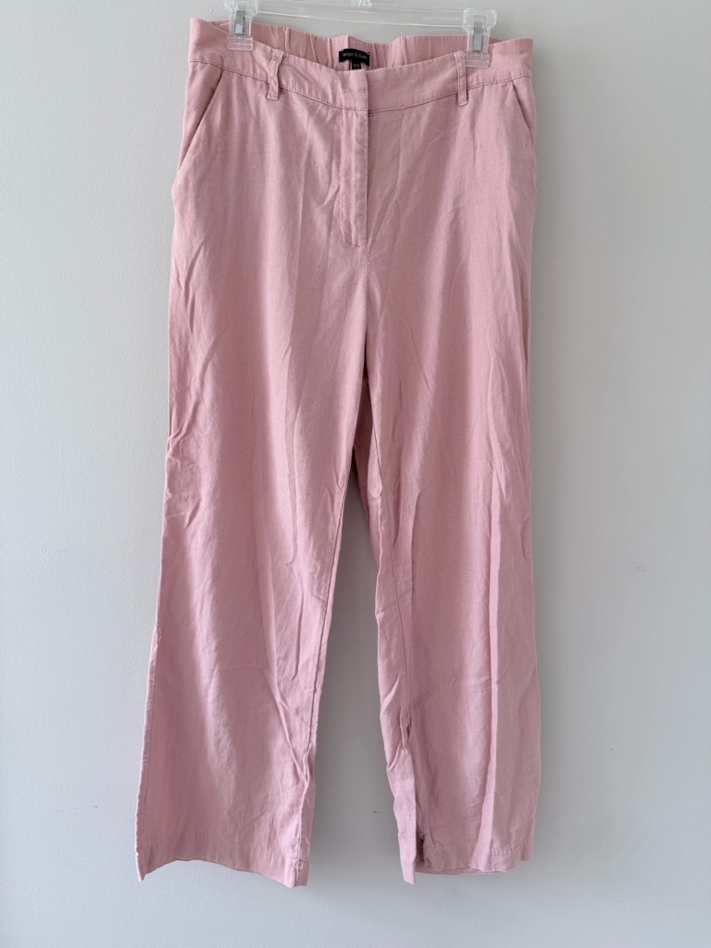 Violets & Roses Light Pink Straight-Leg Pants